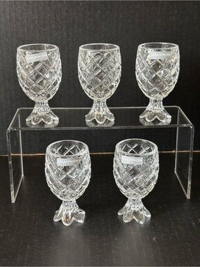 Godinger Shannon Crystal Pineapple Shot Glasses Lot of 5